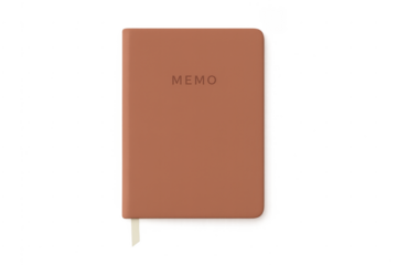 Brown leather memo notebook for writing notes and journaling