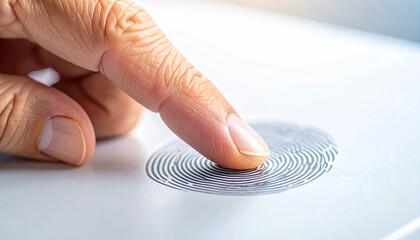 Fingerprint Sensor Activation: A close-up view of a finger interacting with a fingerprint sensor, highlighting security and technological advancements.