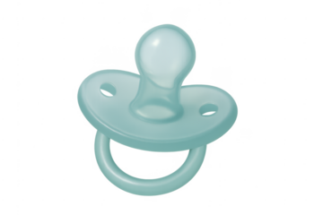 Blue silicone baby pacifier soother against transparent background