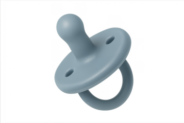 3d blue silicone baby pacifier transparent background