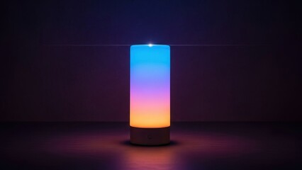 Colorful gradient lamp on dark background