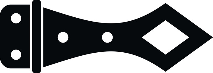 Black vintage door strap hinge illustrating classic hardware