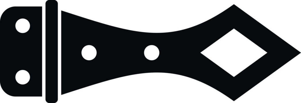Black vintage door strap hinge illustrating classic hardware