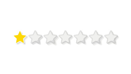 Rating Stars with One Yellow Star Highlighted.