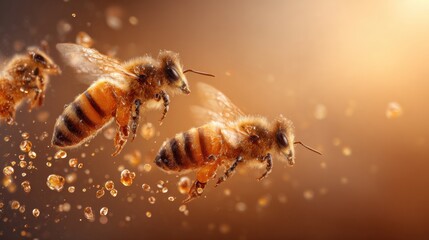 Discover Natural Energy Through Honey With Its Warm Amber Tones and Glowing Sunlight Representation of Vitality and Nourishment