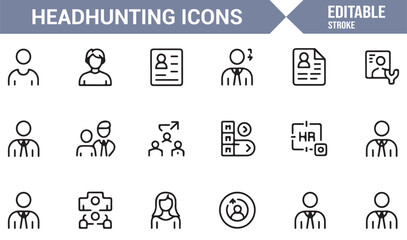 Human resources and staffing outline symbols