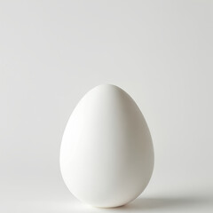 White egg on plain background with soft shadow and smooth surface, symbolizing simplicity and purity in natural form