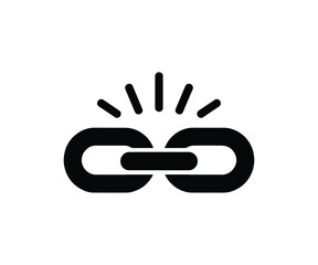 Strong chain link connection vector icon, Secure bond and web hyperlink symbol