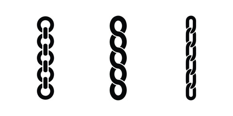 Vertical chain link icon set vector collection for security, Connection and industrial design