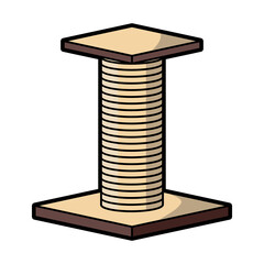 Pet Care Cat Scratching Post Illustration