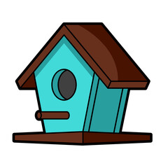 Charming Birdhouse Illustration for Avian Habitat