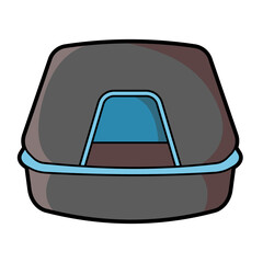 Enclosed Pet Litter Box Illustration