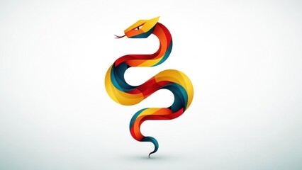 Colorful snake illustration with vibrant gradient colors.