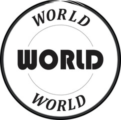 World Stamp Emblem &ndash; Bold Circular Typography Vector Design