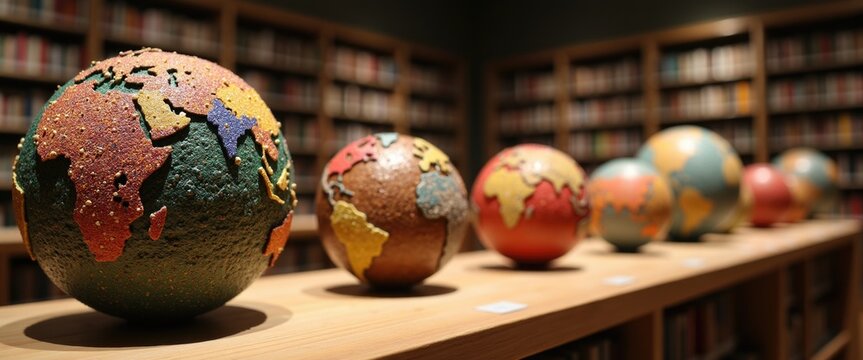 Library exhibit comparing global seed ball traditions