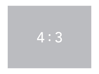 4:3の比率のグレーの四角形のベクター素材。SNSの画像投稿に適した比率のテンプレート。スライドやウェブサイトのサンプル画像