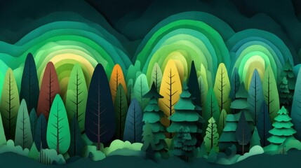 Celebrating International Day of Forests With Layered Green Designs to Highlight Nature and Its Importance in Modern Life