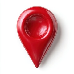Red map pin icon isolated on white background isolated on white background