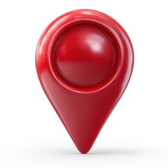 Red map marker pin isolated on white background isolated on white background