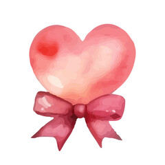 Watercolor style hearts, for Valentine's Day, isolated on white background. Romantic decoration for greeting cards, posters and wedding designs.