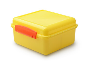 Yellow plastic lunch box