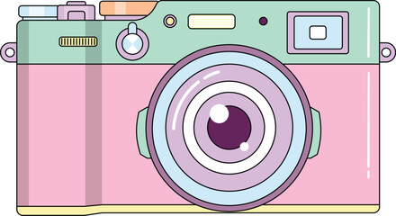 Retro Camera In Pastel Colors