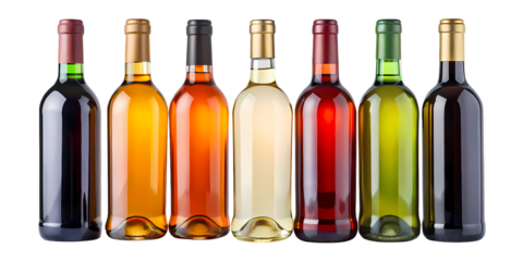 A vibrant display of diverse wine bottles showcasing an array of colors and varieties