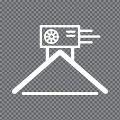Vector Icon of a Rooftop Air Conditioner Unit on a Building Outline.