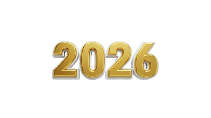 Golden 2026 Text on White Background