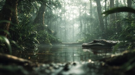 Mystical encounter with rare wildlife in an exotic rainforest swamp gigapixel nature photography lush environment immersive viewpoint