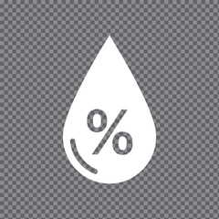 Simple Weather Icon for Measuring Humidity Level and Air Quality. Relative Humidity Vector Icon with Water Drop and Percentage Symbol.
