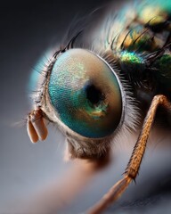 Extreme macro photography of exotic insect eye close-up shot nature studio detailed view realistic gigapixel quality