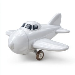 White airplane toy isolated on white background isolated on white background