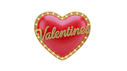 Red heart with "Valentines" text and marquee lights