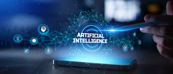 Artificial Intelligence System Interface with Neural Network Visualization on Mobile Platform.