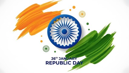India republic day celebrations with indian flag colors and ashoka chakra