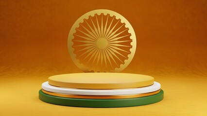 India republic day celebration with symbolic ashoka chakra emblem