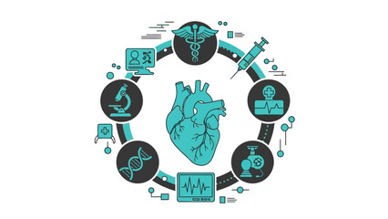 Medical Infographic Illustrating Heart Health and Anatomy