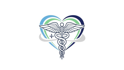 Medical Symbolism in Heart-Shaped Illustration Representing Healthcare and Wellness
