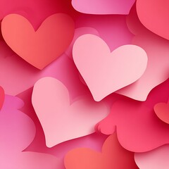 Seamless Pattern Of Pink And Red Hearts With Shadows love romance Photo