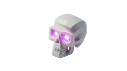 Glowing Skull on Isolated Background