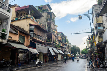 street view of hanoi city, vietnam