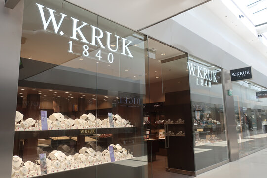 W.Kruk 1840 jevelry store at Factory Annopol outlet shopping mall. WARSAW, POLAND - MAY 28, 2024