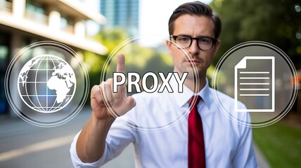 Proxy server and secure internet connection technology concept
