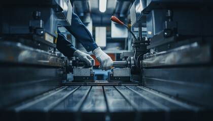 機械のメンテナンス作業を行う製造現場の手元