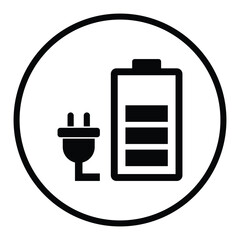 charging battery plug icon vector
