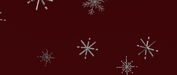 Christmas snowflakes abstract on red backdrop for seasonal greetings or holiday projects. Winter and festive ce © vegefox.com