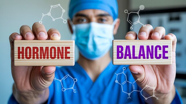 Hormone balance concept in medical and healthcare science
