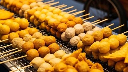 Delicious fresh grilled chicken wings and breast meat cook over a hot barbecue flame for a healthy gourmet dinner meal