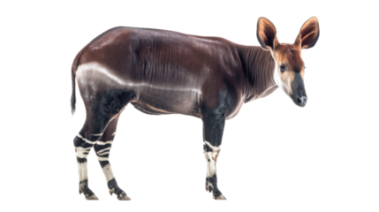 Okapi on Isolated Background